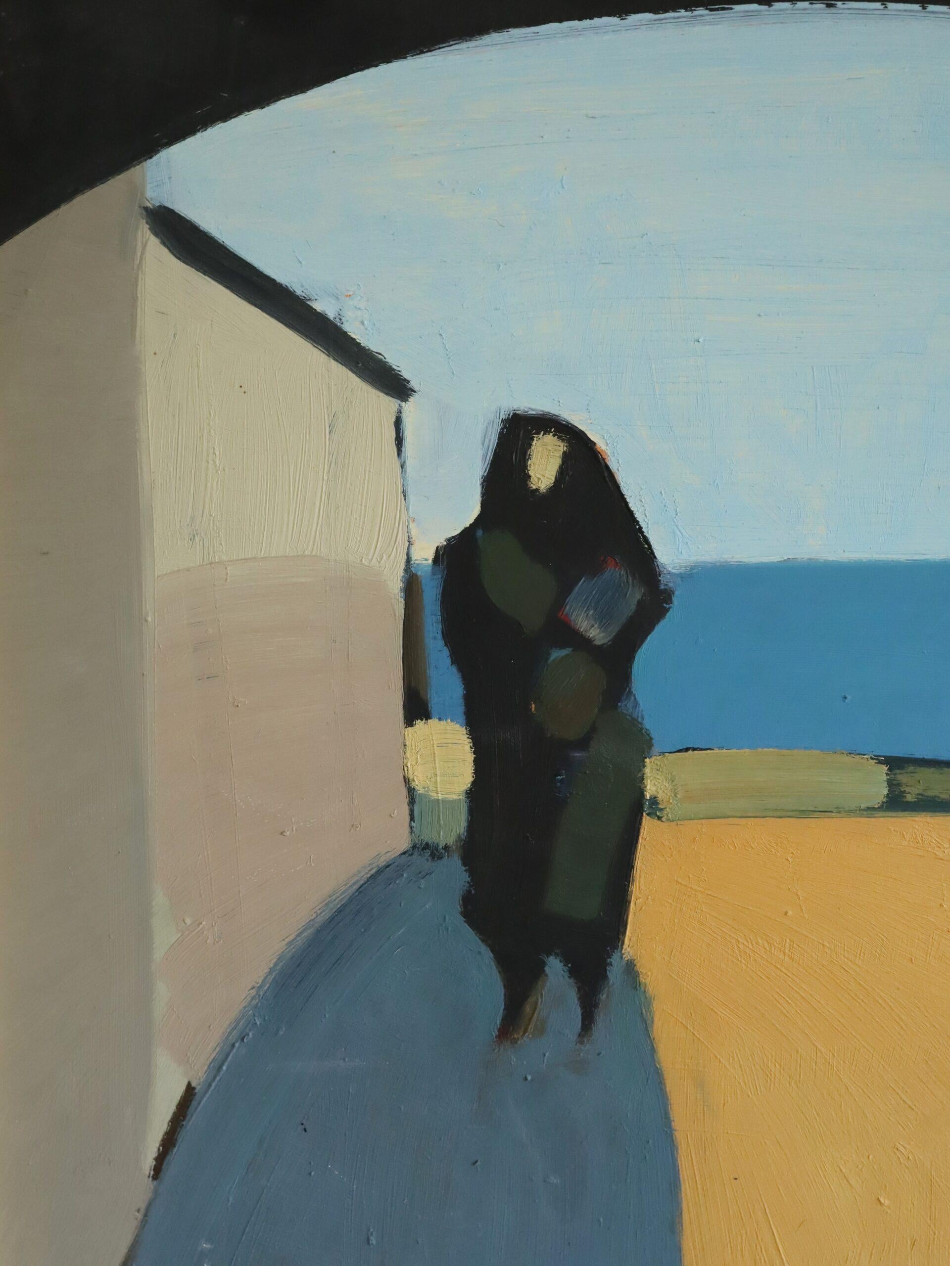 Peinture à l'huile suédoise moderne du milieu du siècle dernier - paysage côtier - Passage de bord de mer en vente 4