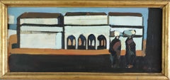 Pittura a olio su strada vintage di metà secolo - By the Arches
