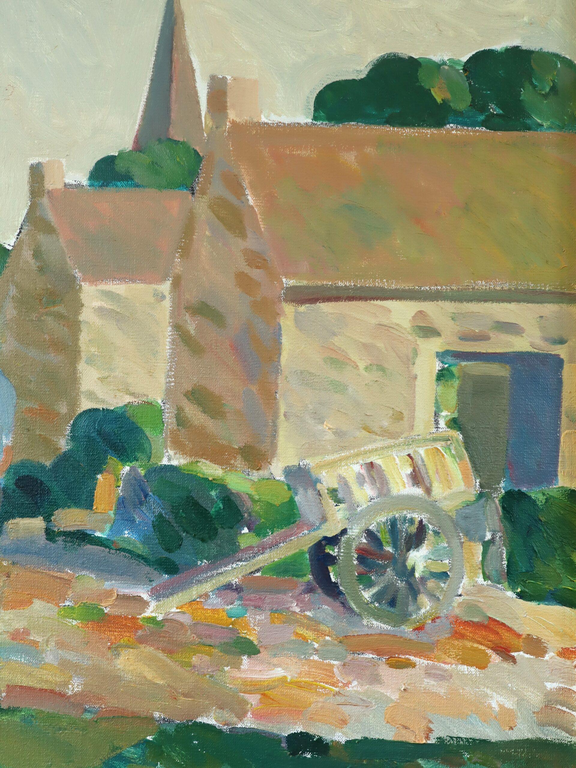 Pittura ad olio di paesaggio svedese d'epoca - Passeggiata pomeridiana in vendita 6