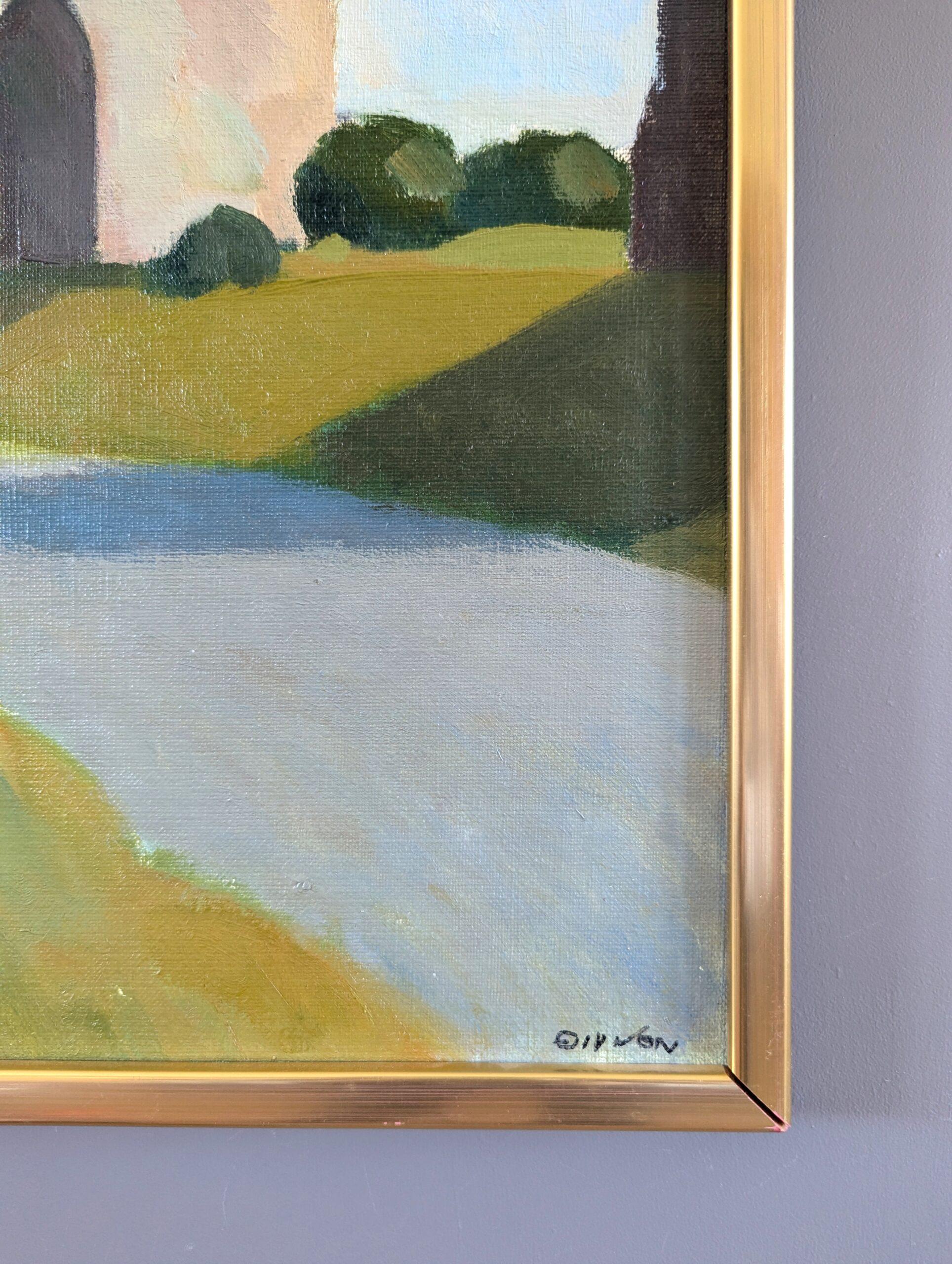 Pintura al óleo original sueca vintage de mediados de siglo sobre un paisaje - Via Appia en venta 2