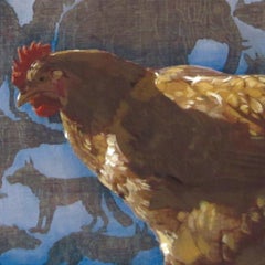 Buff's Debut, médias mixtes sur panneau de bois