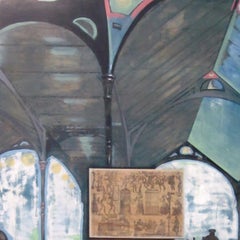 Gazing, techniques mixtes sur panneau de bois