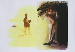 I de la serie Escenas de playa, Aguatinta surrealista grande firmada por Eric Fischl