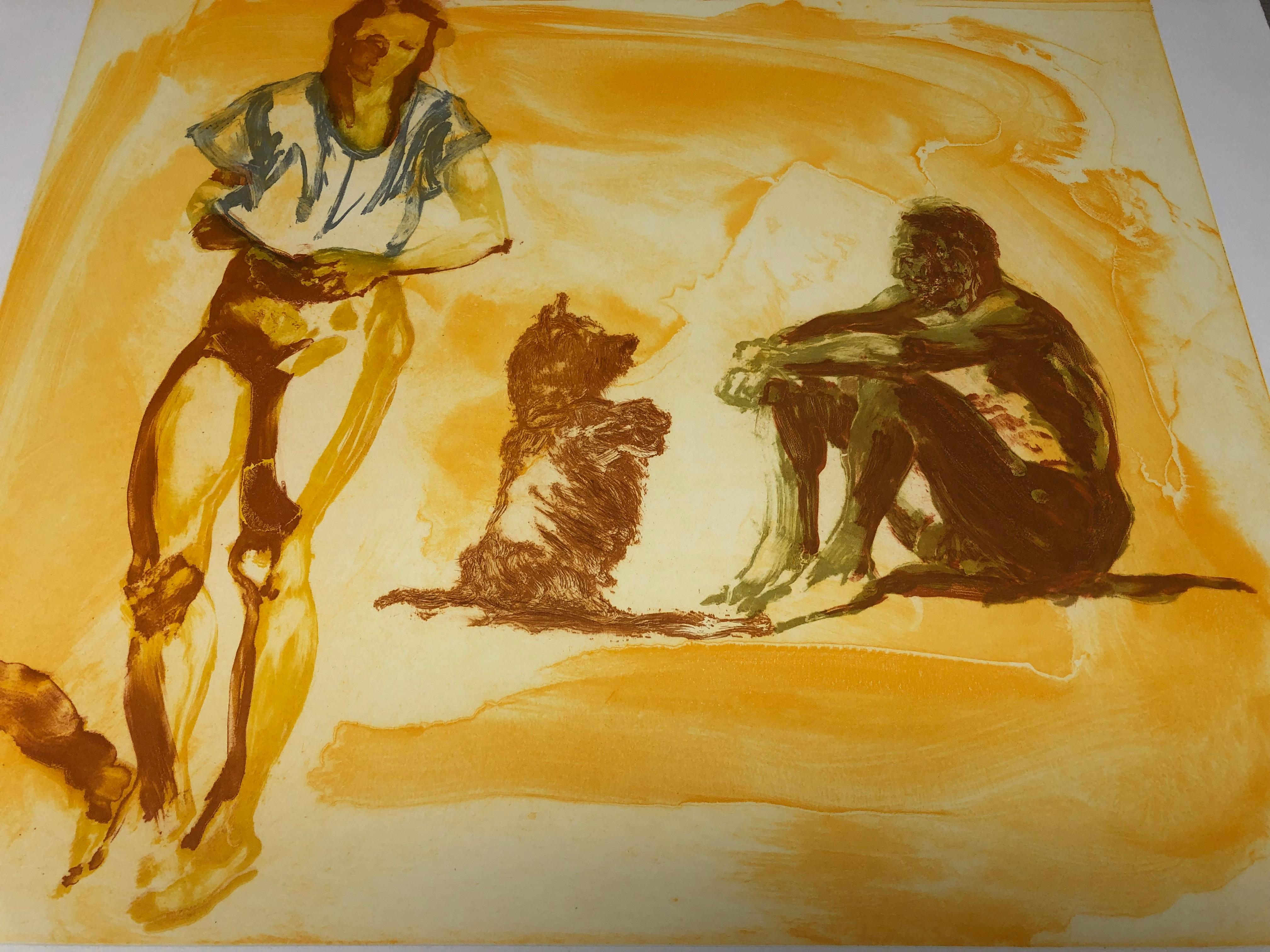 Eric Fischl-Beach Scene with Poodle-Hand-Signed For Sale 6