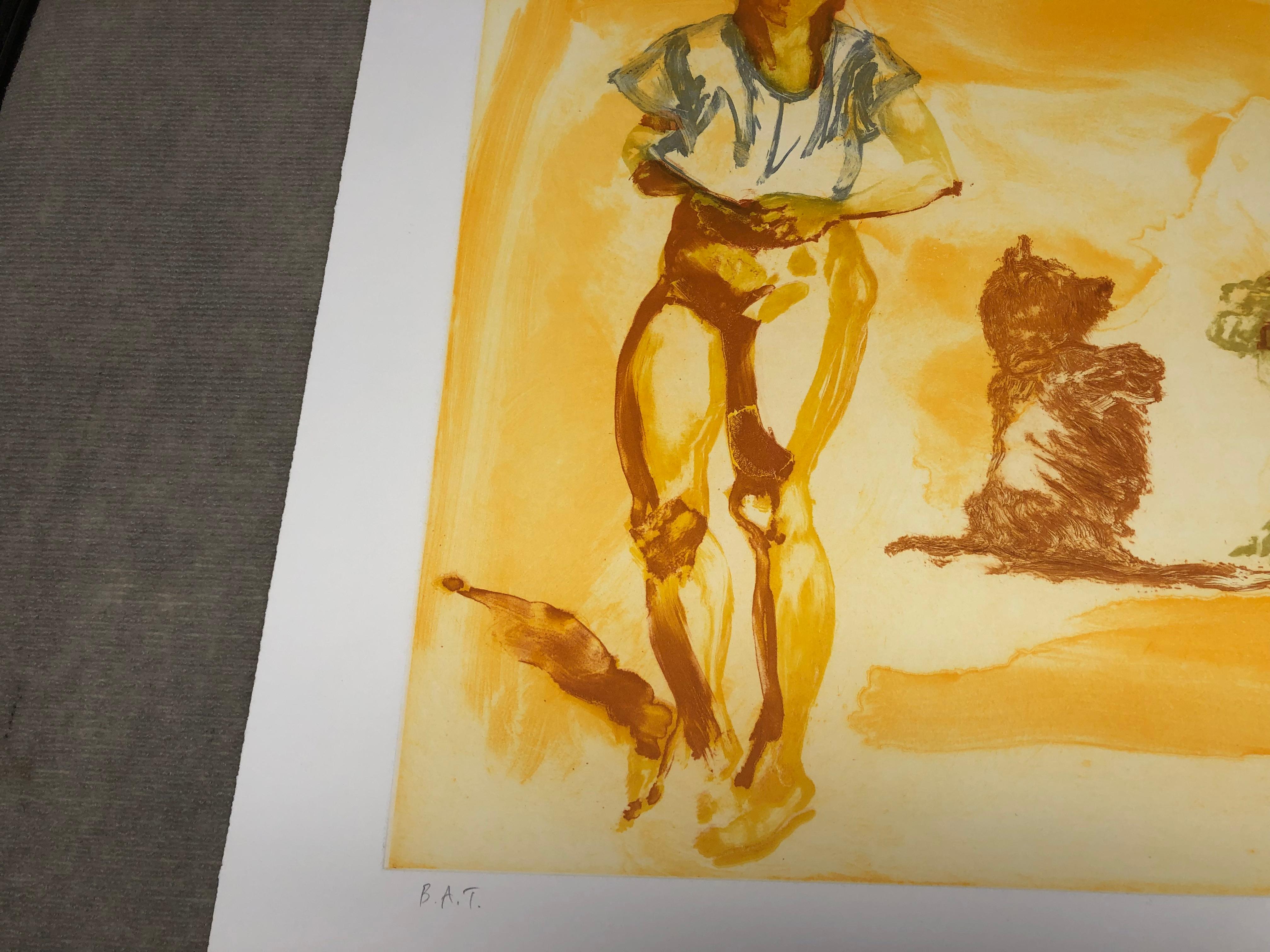 Eric Fischl-Beach Scene with Poodle-Hand-Signed For Sale 7
