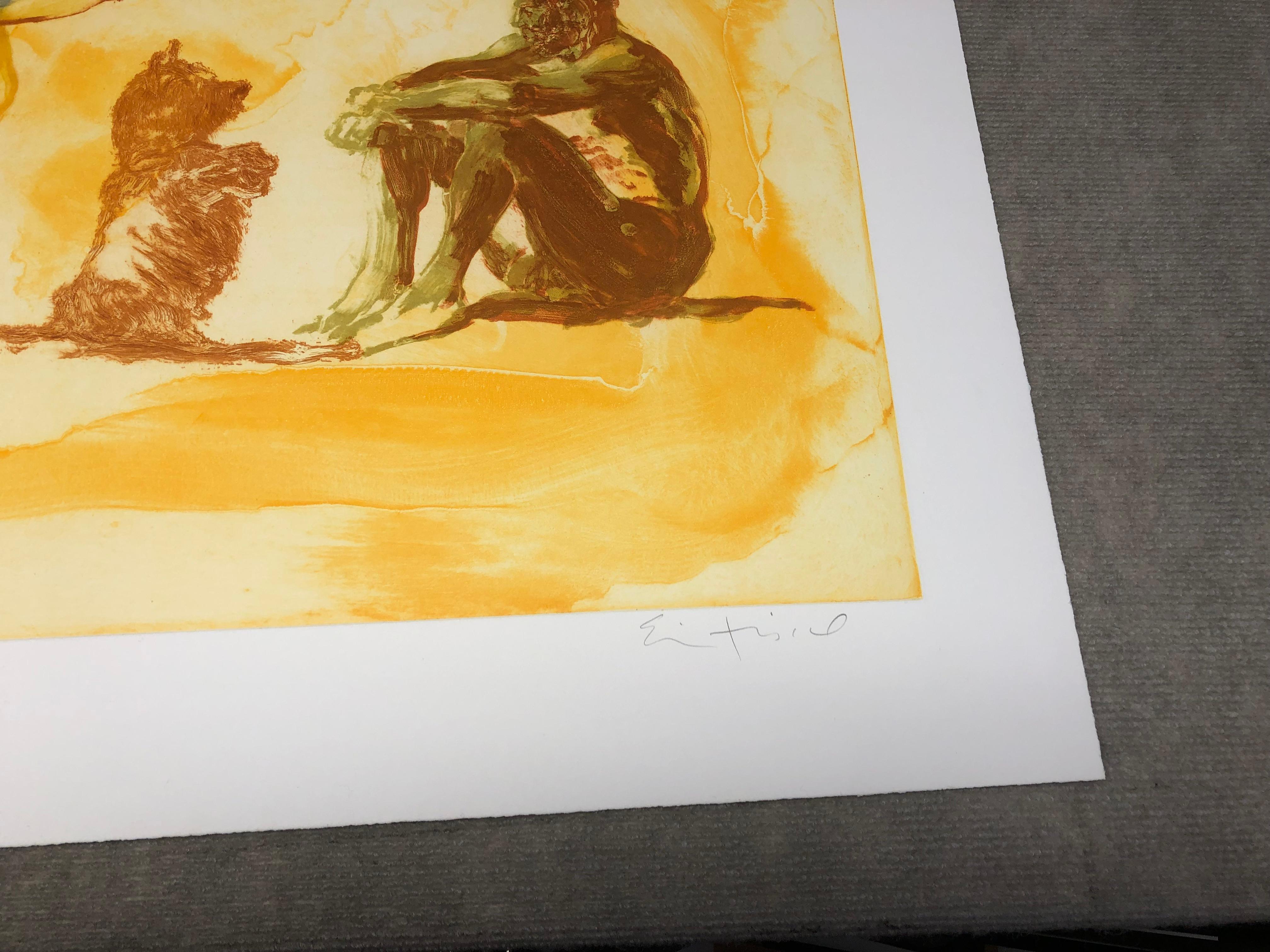 Eric Fischl-Beach Scene with Poodle-Hand-Signed For Sale 9
