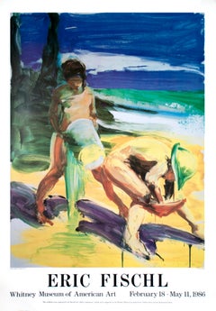 Vintage Fischl-Beach Scene with kids-First Edition