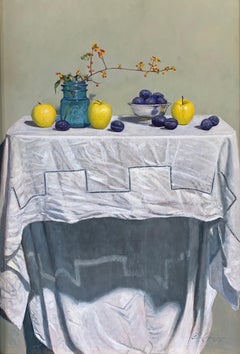 Still Life with Apples and Plums