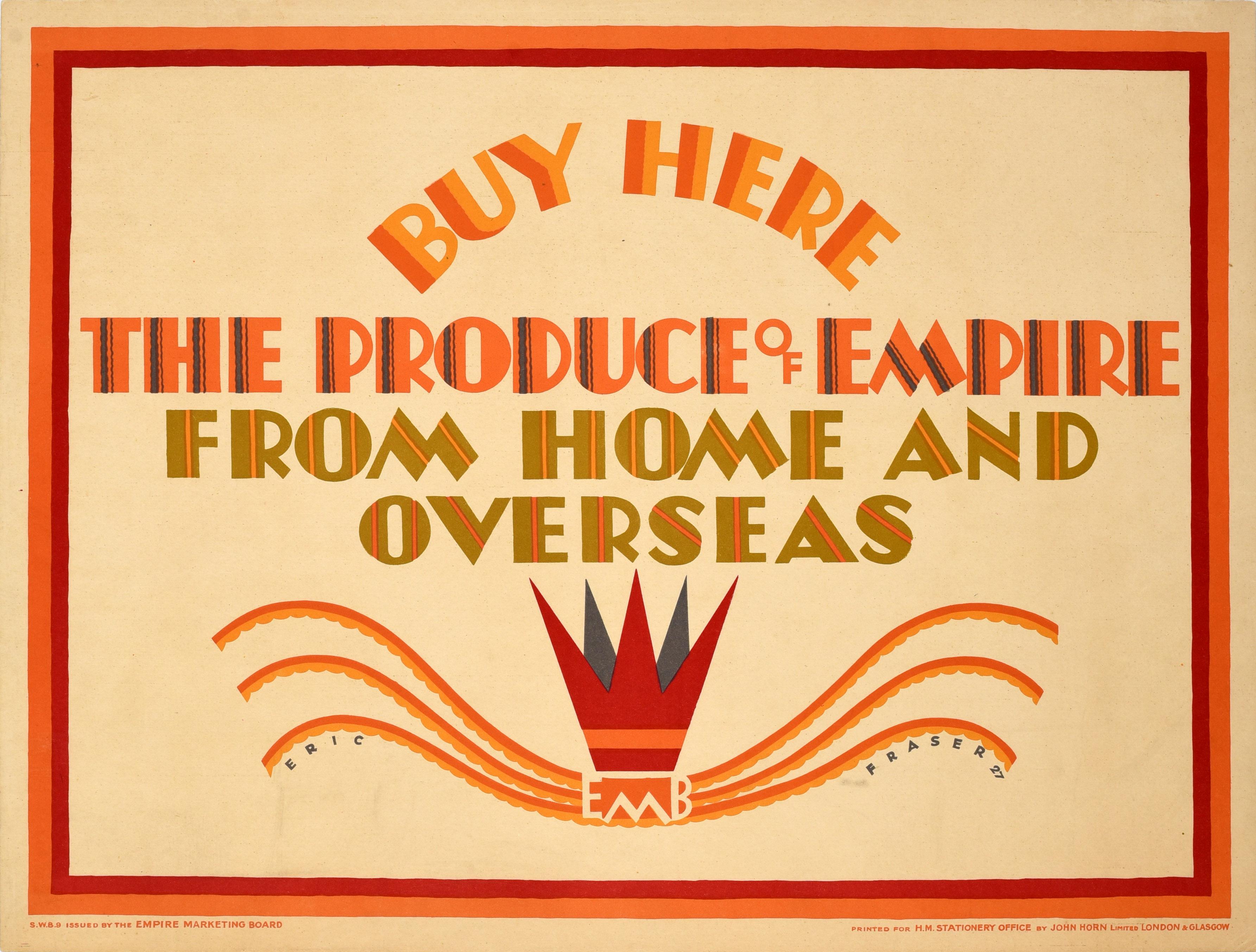 Eric Fraser Print – Original-Vintage-Werbeplakat „ Buy Here Produce Of Empire“, Marketingboard