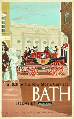 Original Vintage Travel Poster Bath British Railways Western Region Eric Fraser