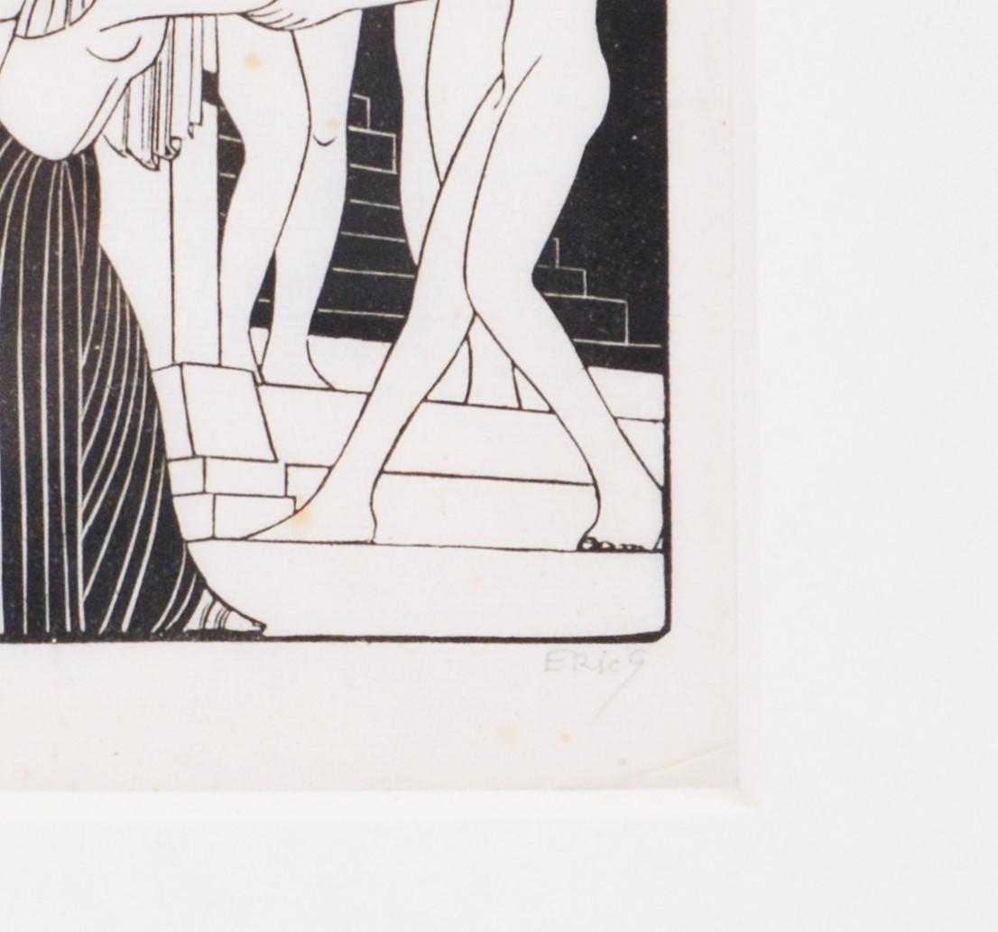El Harén - Figurative Print Beige de Eric Gill