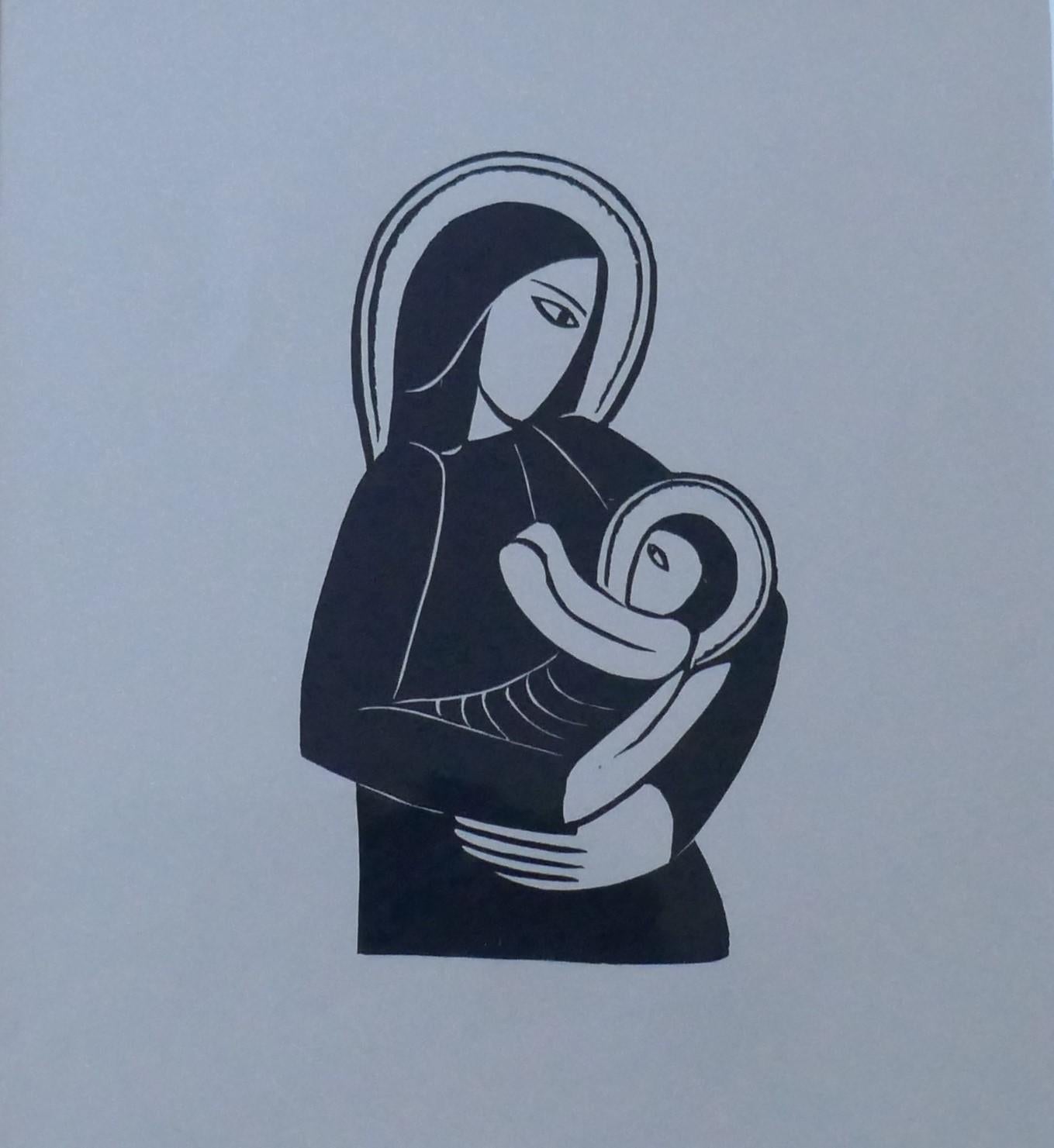 Eric Gill Figurative Print - Madonna and Child