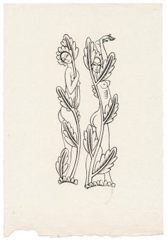 'Naked Girl in Spray, Head Thrown Back' — 1930s Modernist Female Nude