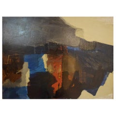 Eric Göran Gustavsson, Swedish Artist, Oil on Board, Abstract Landscape