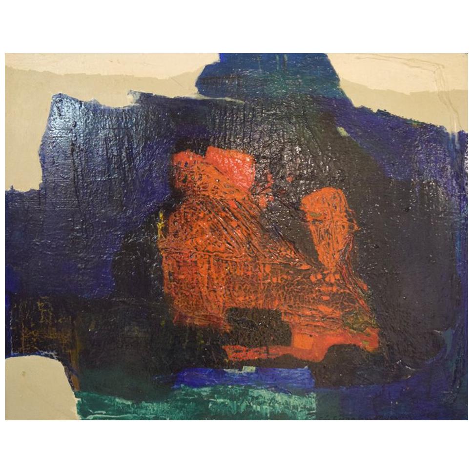 Eric Göran Gustavsson, Swedish Artist, Oil on Board, Abstract Landscape