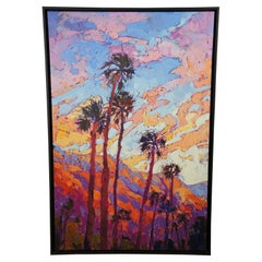 Vintage Eric Hanson "Sunset Light" Open Impressionism Palm Springs Framed Canvas Print