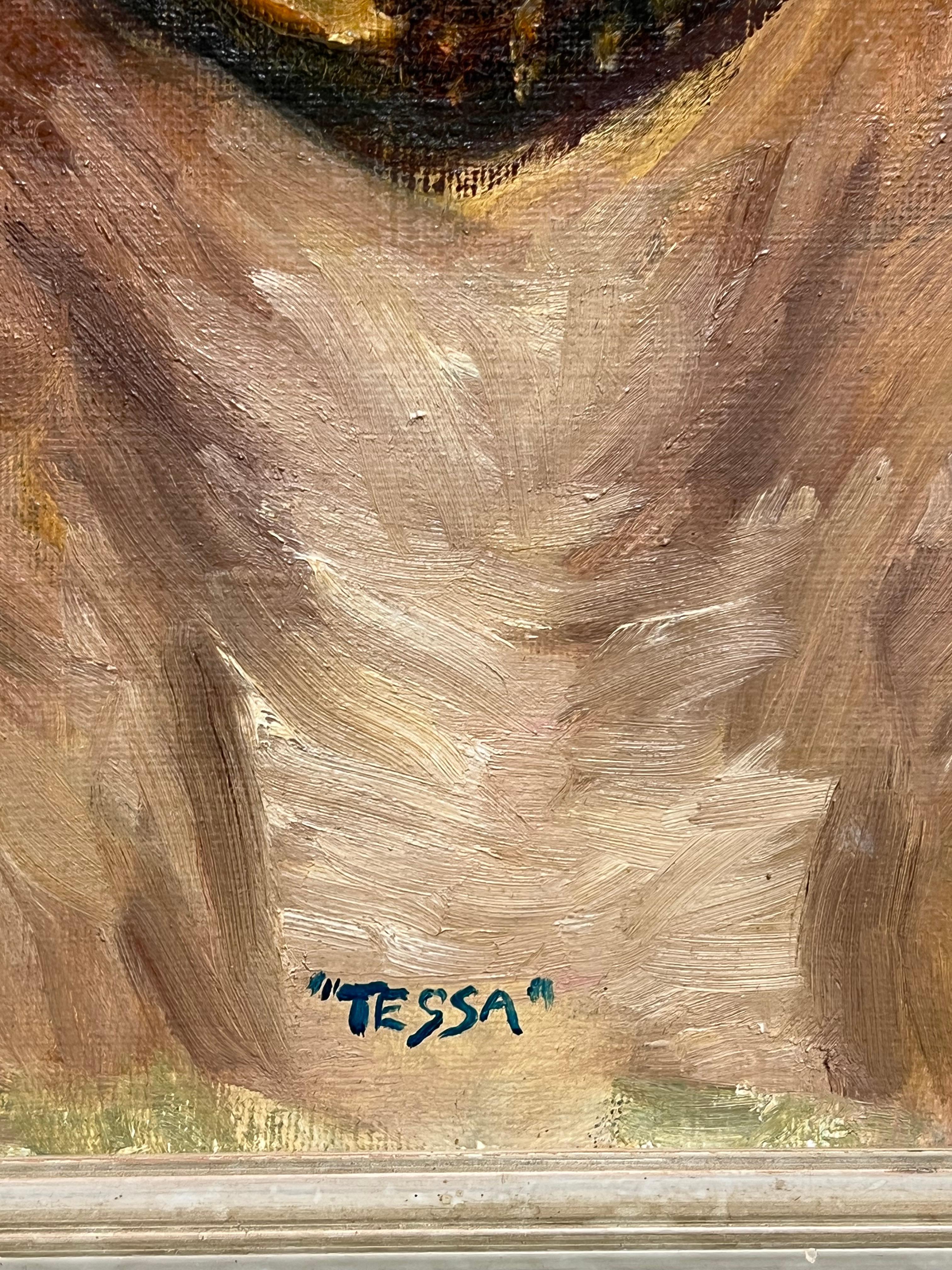 Retrato de un perro bóxer Firmado Pintura al óleo británica del siglo XX en venta 5