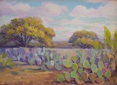 "Huisache and Cactus" Texas Hillcountry Landscape