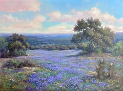 « BAGUE VERBENA SPRING »  TEXAS HILL COUNTRY WILDFLOWERS LANDSCAPE MAGNIFICENT