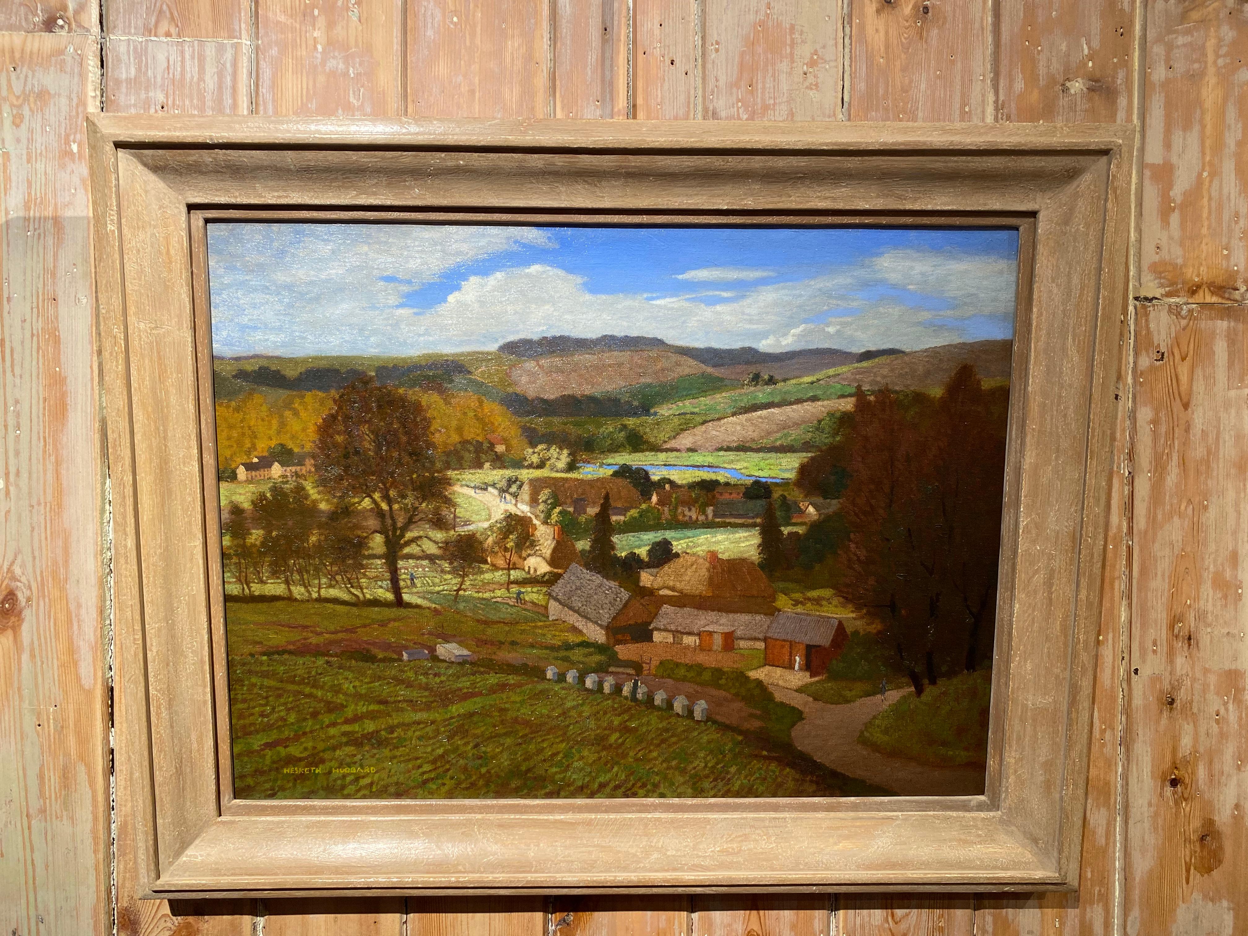 Hampshire Landscape 20th Century Oil Original Railway Artwork - Painting by Eric Hesketh Hubbard