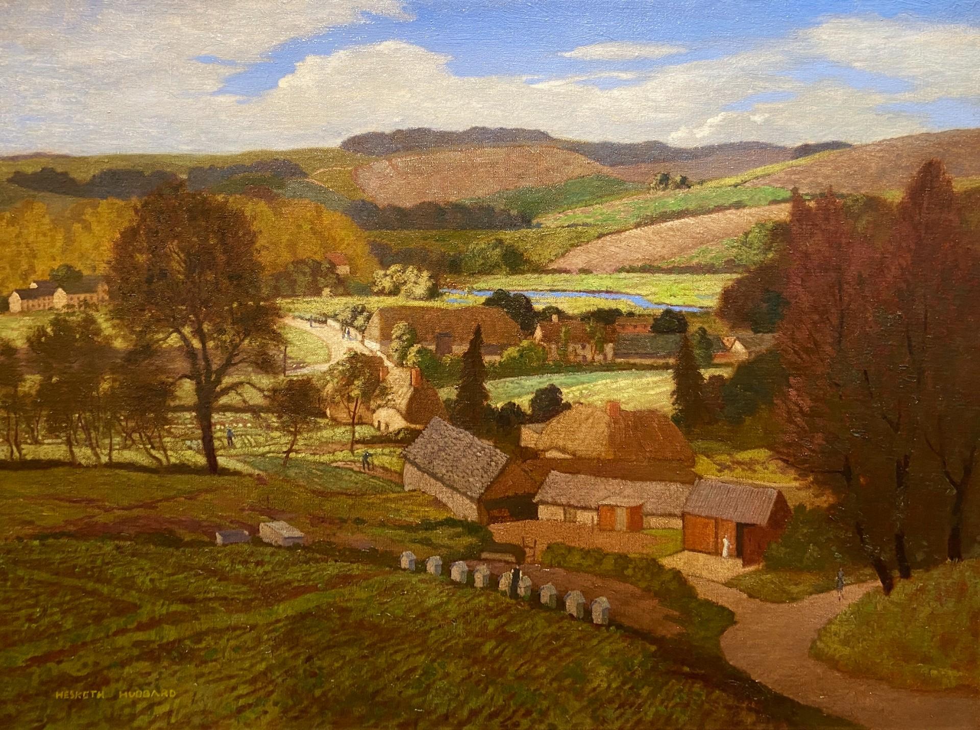 Eric Hesketh Hubbard Landscape Painting - Hampshire Landscape 20th Century Oil Original Railway Artwork