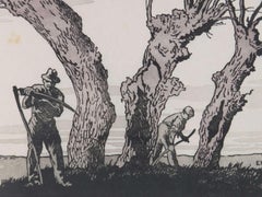 „Heuschneider“ von Eric Hesketh Hubbard, Holzschnitt, um 1930, Art déco