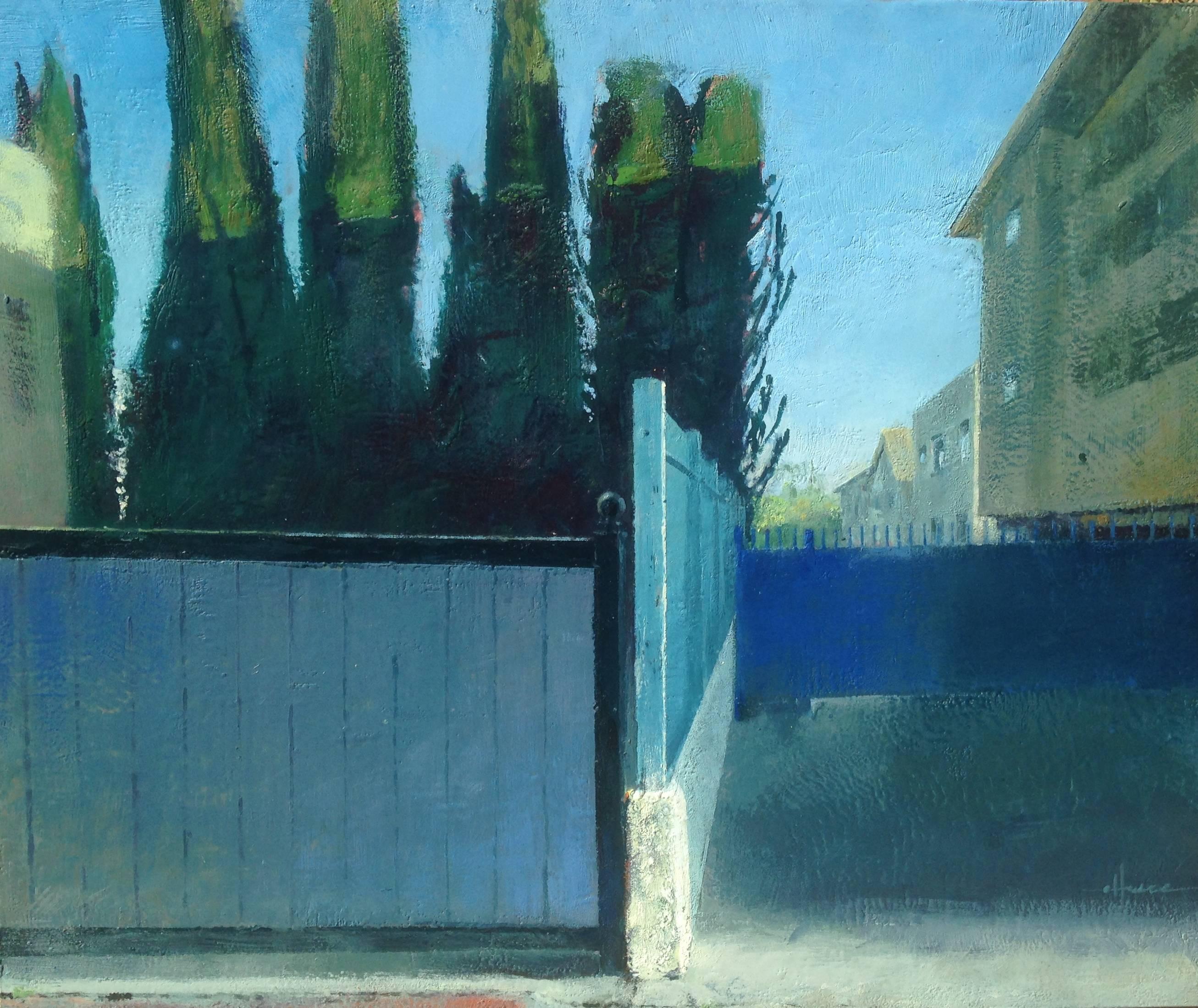 Eric Hesse Landscape Painting - Closed Gates