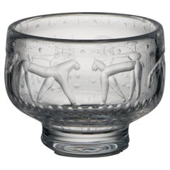 Vintage Eric Hoglund Engraved Glass Bowl
