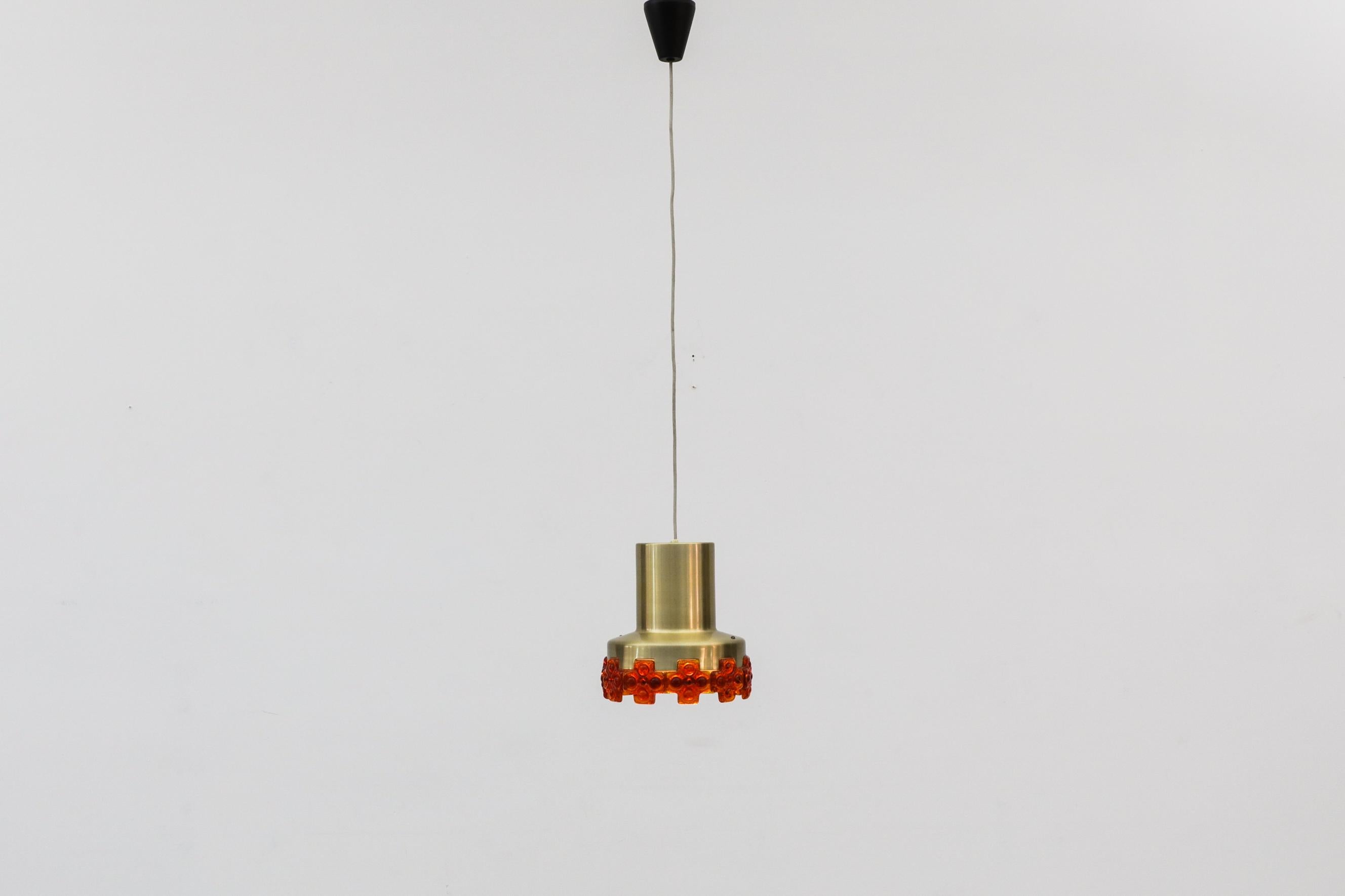 Late 20th Century Eric Hoglund Inspired MOD Pendant with Orange Glass Detailing