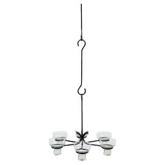 Candelabro de hierro forjado inspirado en Eric Hoglund con copas de cristal con clavijas