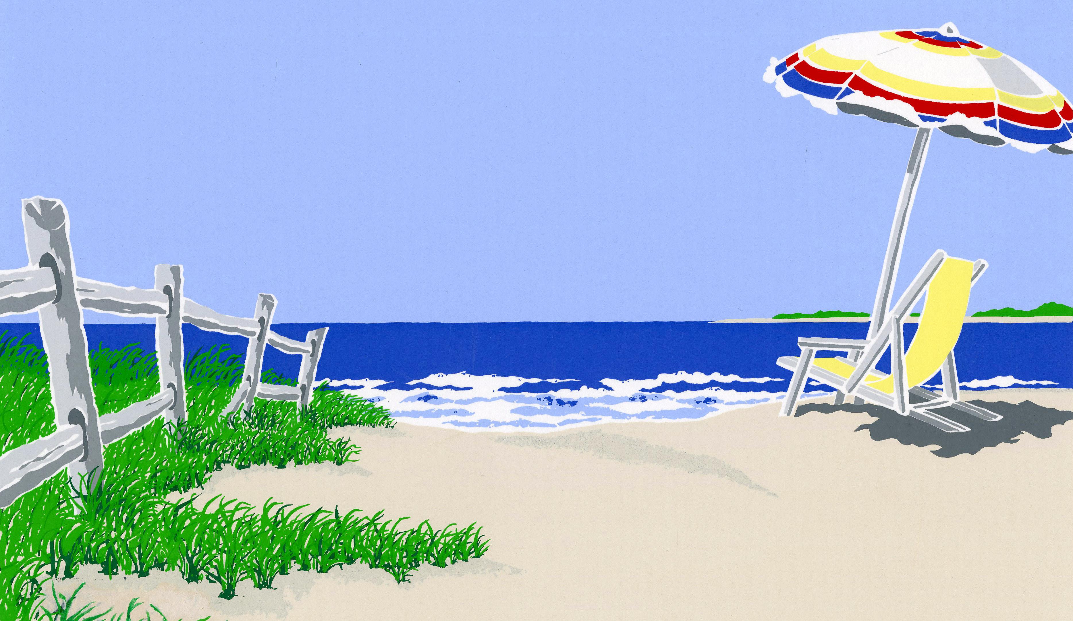 La vie est une plage - Bleu Landscape Print par Eric Holch
