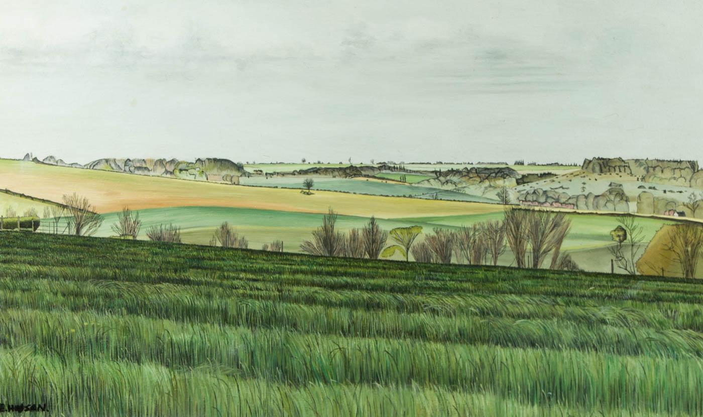 Eric Huson (né en 1930) - 1980 Huile, paysage de printemps en vente 1