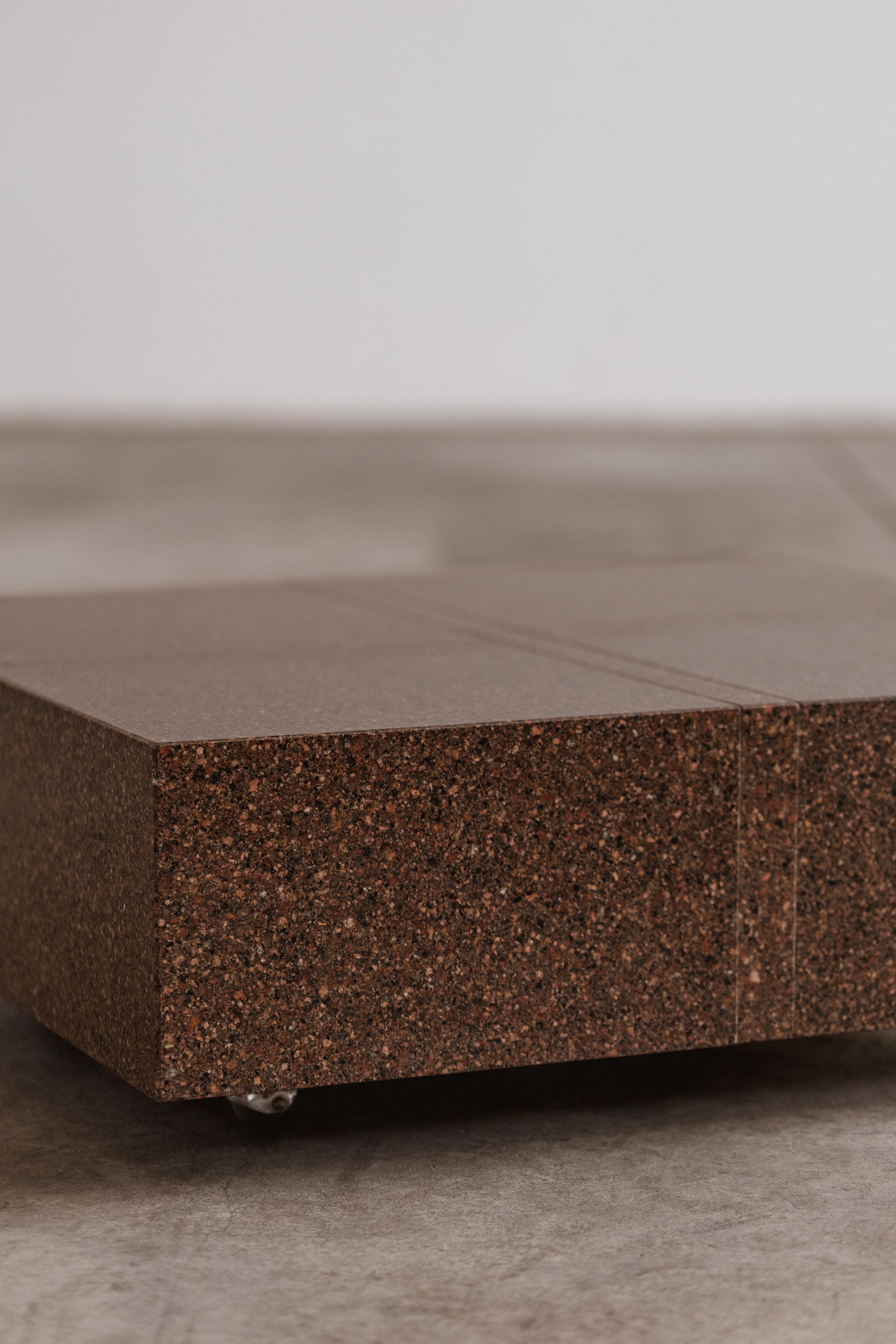 Table basse Eric Jacobson, marbre Terrazzo, 1990 Bon état - En vente à Lonigo, Veneto