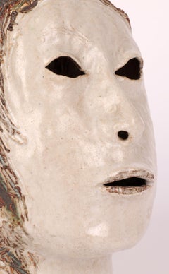 Eric James Mellon Hand-Crafted Studio Pottery Head Sculpture Dated 1963