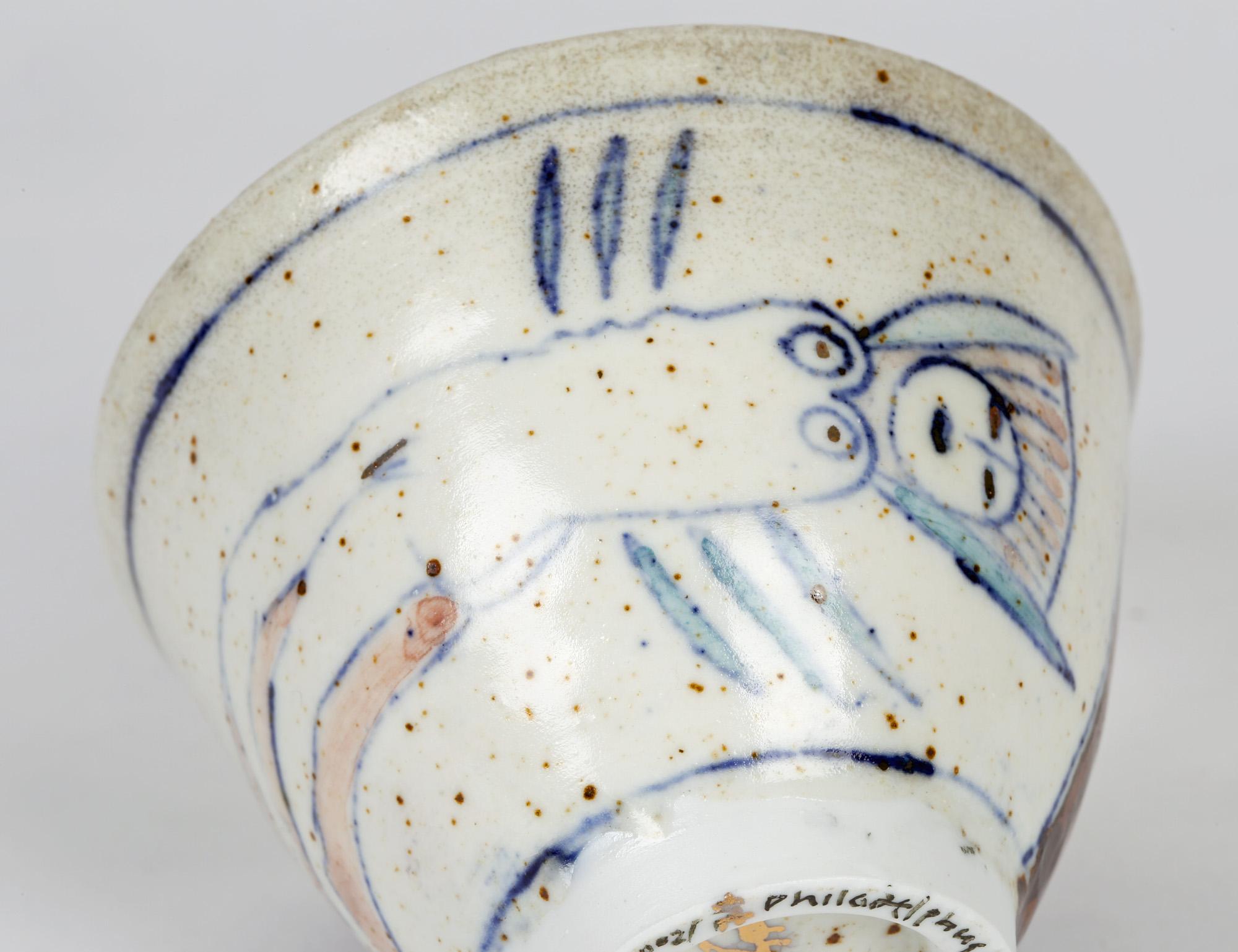 Bol en poterie de l'atelier Eric James Mellon peint avec nu 1