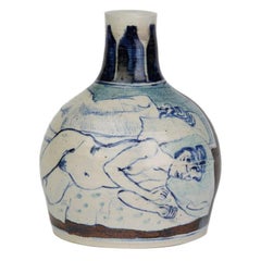 Eric James Mellon Studio Pottery Maiden and Mirror Vase