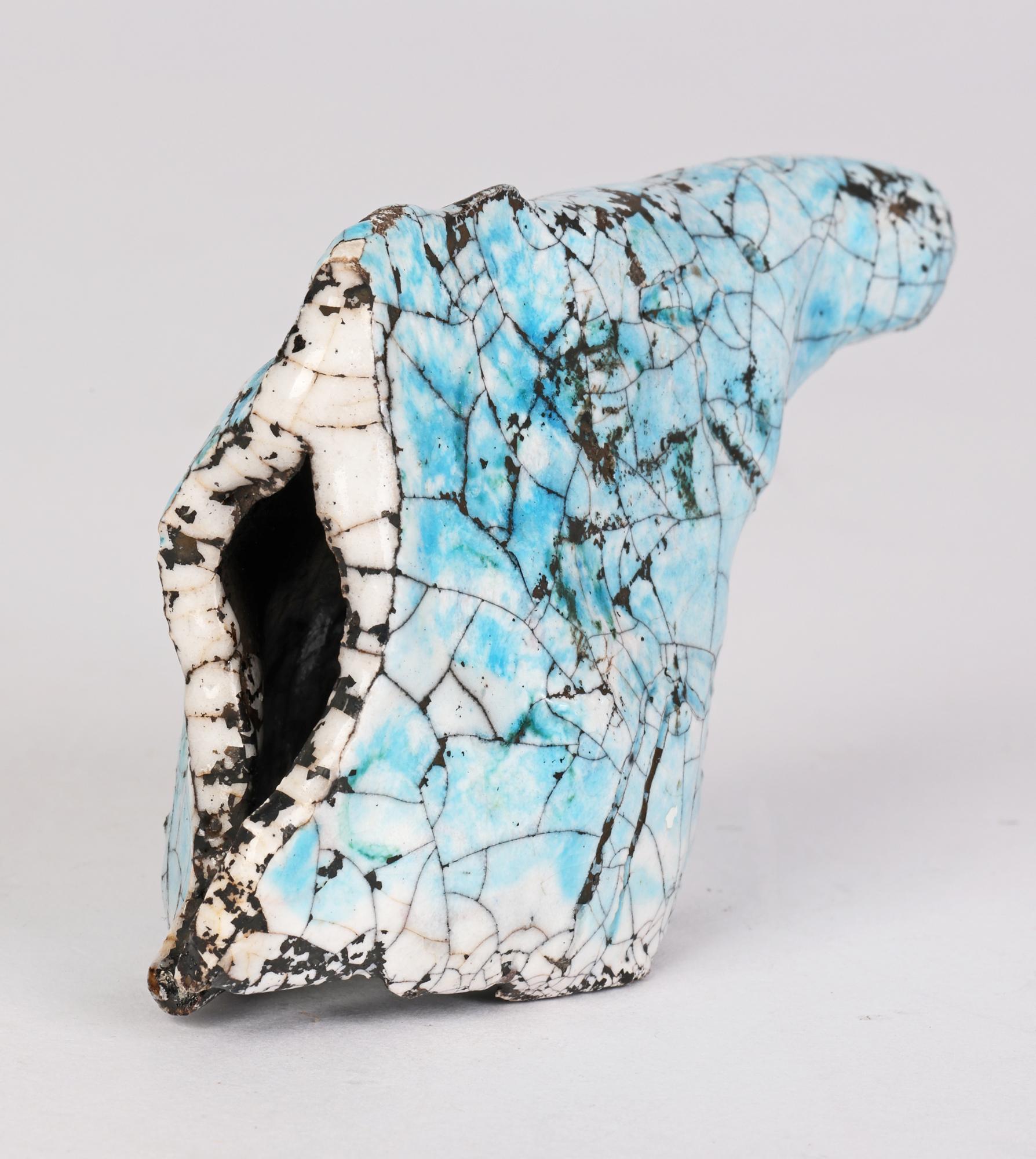 Eric James Mellon Studio Pottery Raku Glazed Horse Head, 1982 6