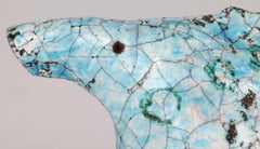 Eric James Mellon Studio Pottery Raku Glazed Horse Head, 1982