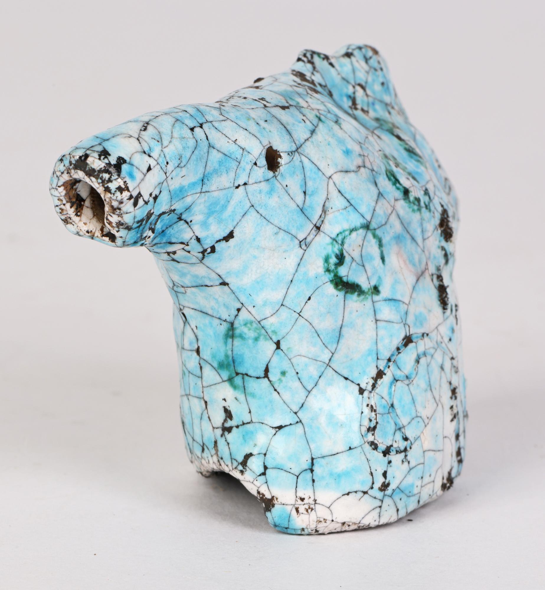 Fin du 20e siècle Tête de cheval émaillée Raku, Eric James Mellon Studio Pottery, 1982 en vente