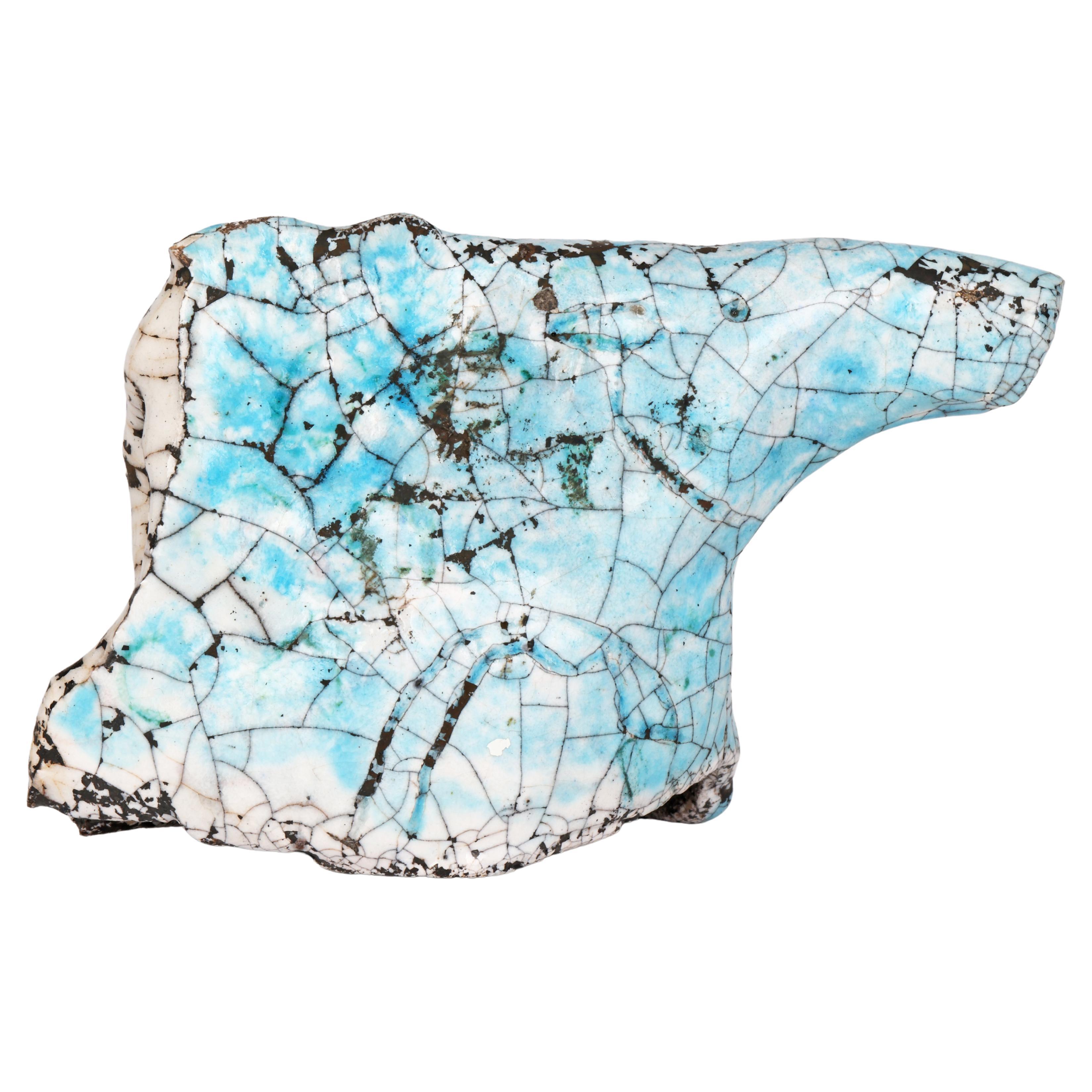 Eric James Mellon Studio Pottery Raku Glazed Horse Head, 1982
