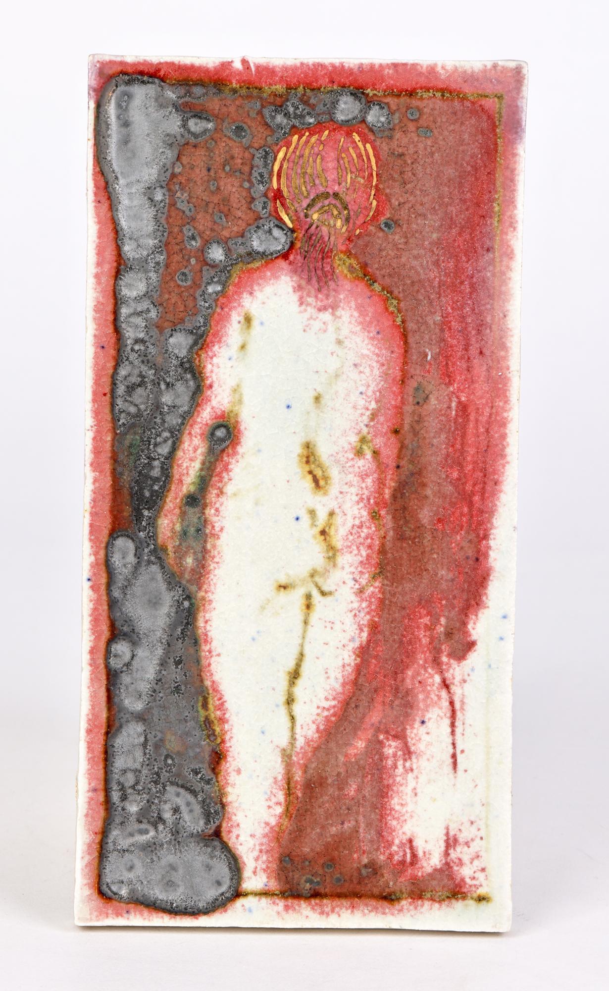 Contemporary Eric James Mellon Studio Pottery Tile Titled Nude