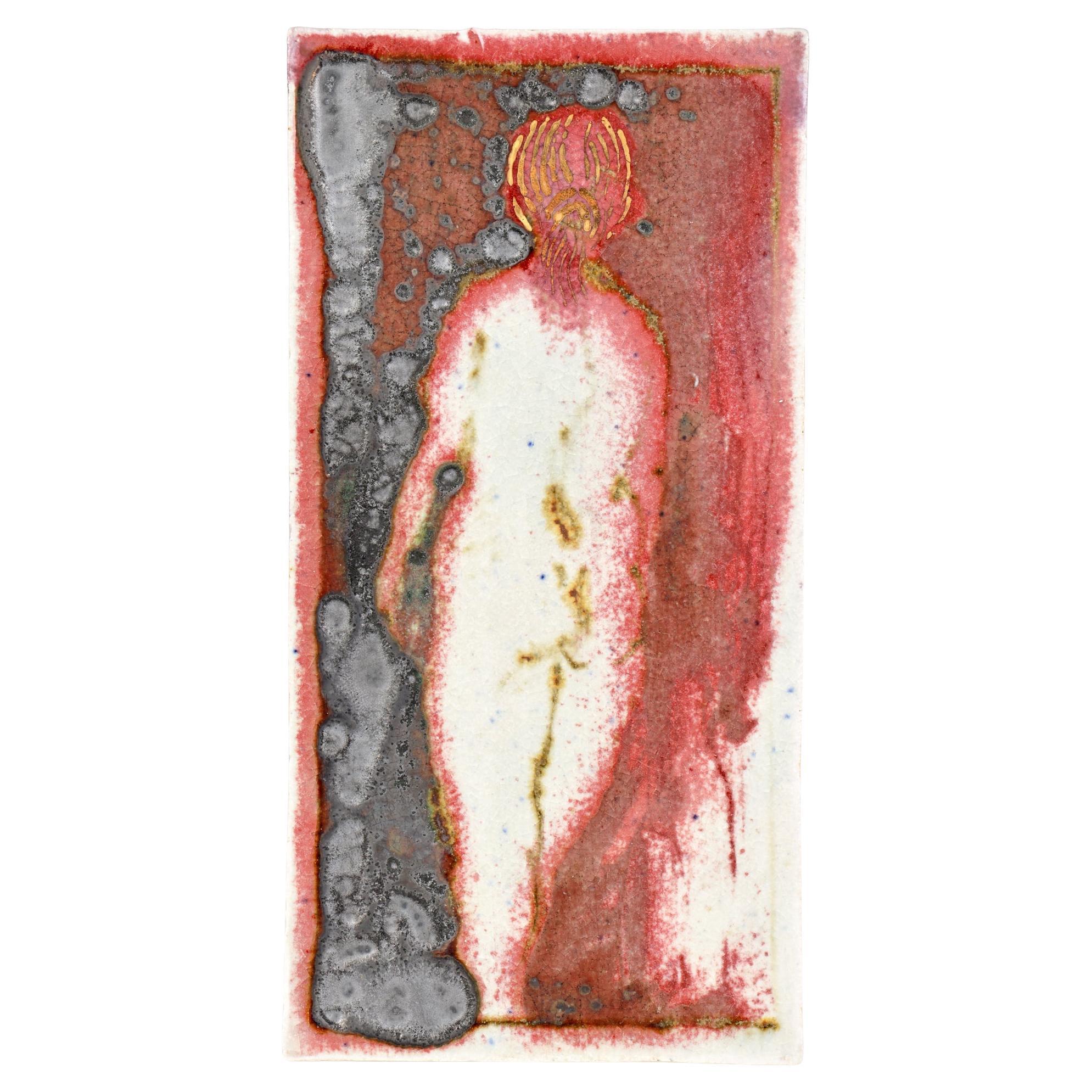 Eric James Mellon Studio Pottery Tile Titled Nude