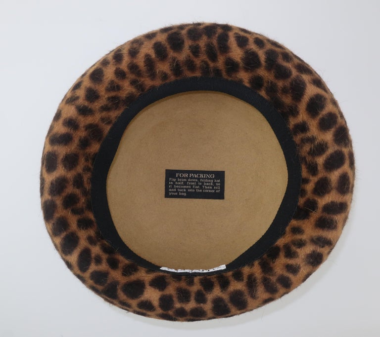 Eric Javits Animal Print Mohair Bowler Style Hat at 1stDibs  display picture 1