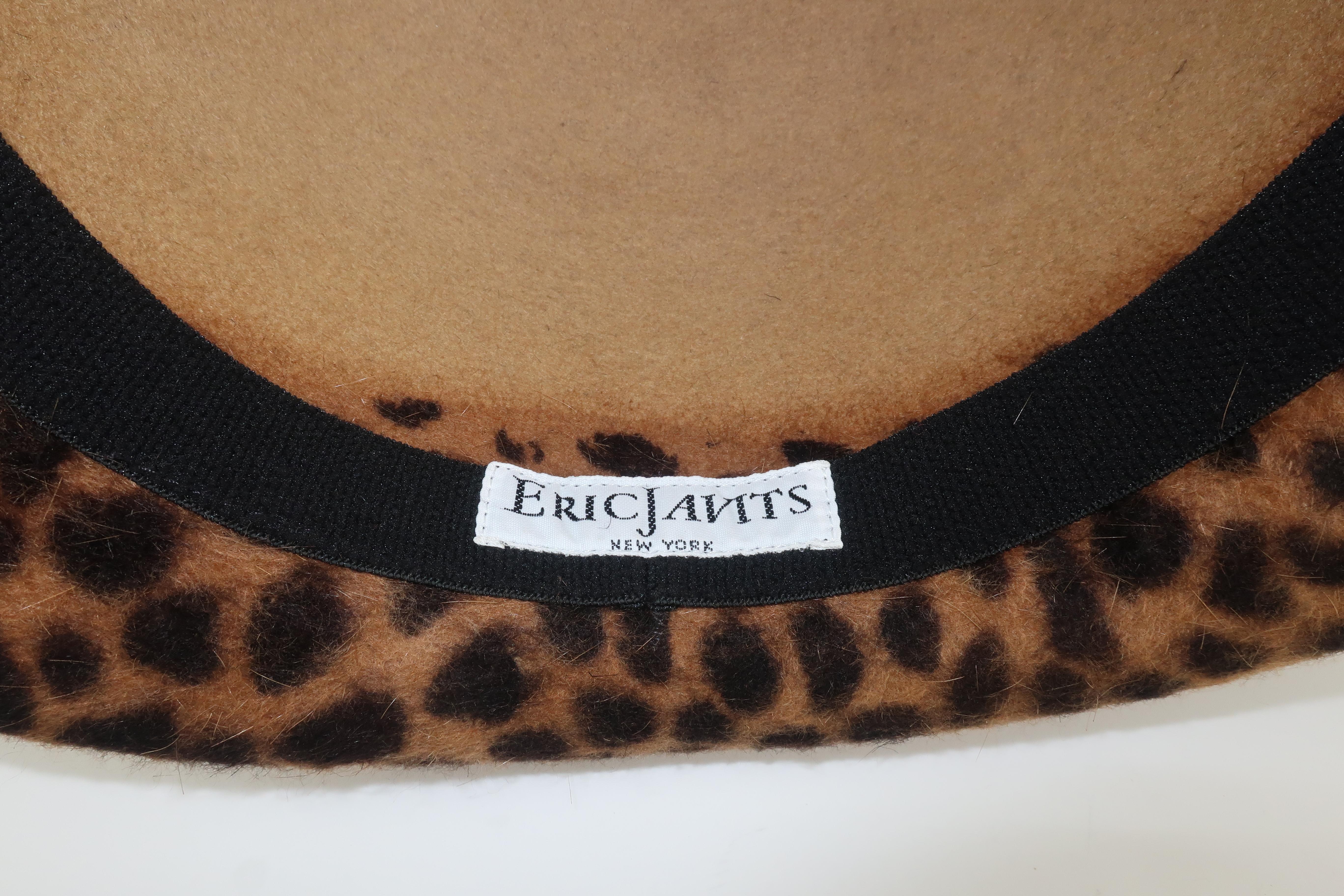 Eric Javits Animal Print Mohair Bowler Style Hat 5