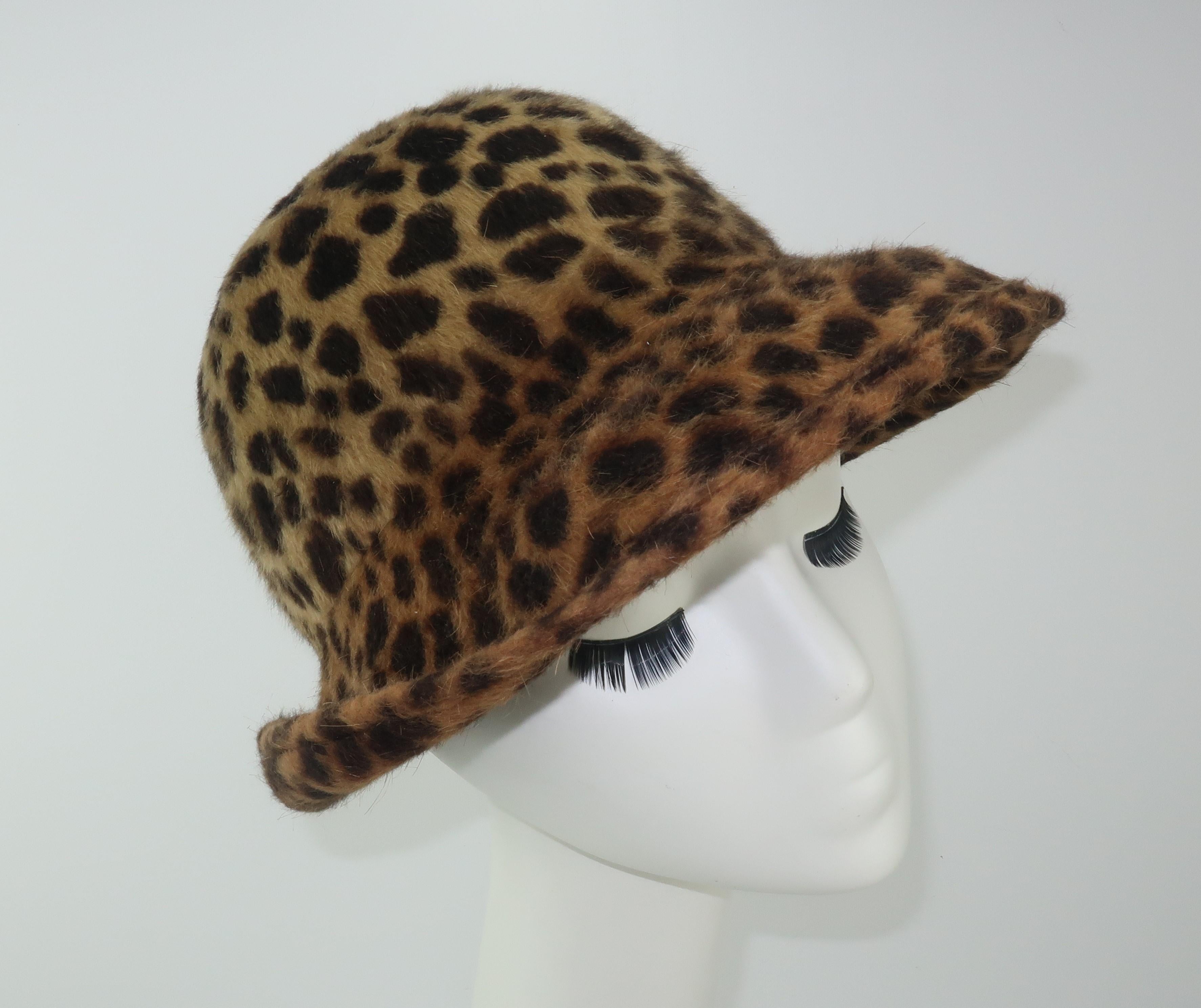 Women's Eric Javits Animal Print Mohair Bowler Style Hat