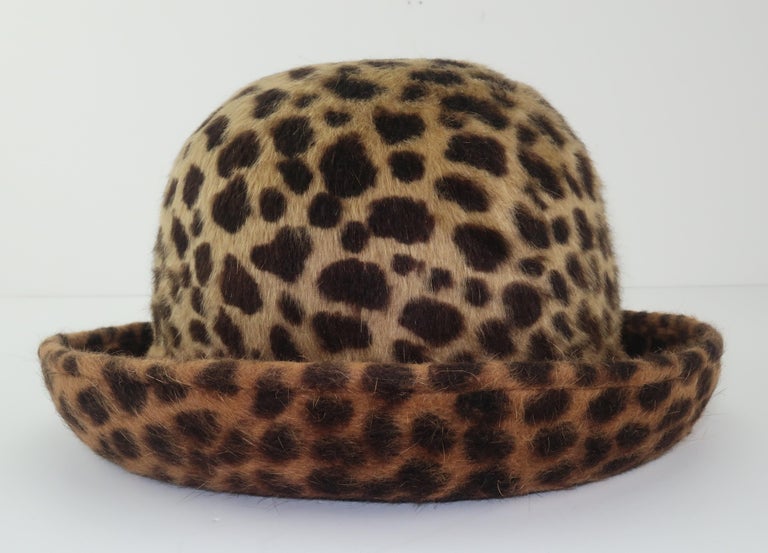 Eric Javits Animal Print Mohair Bowler Style Hat at 1stDibs  display picture 2