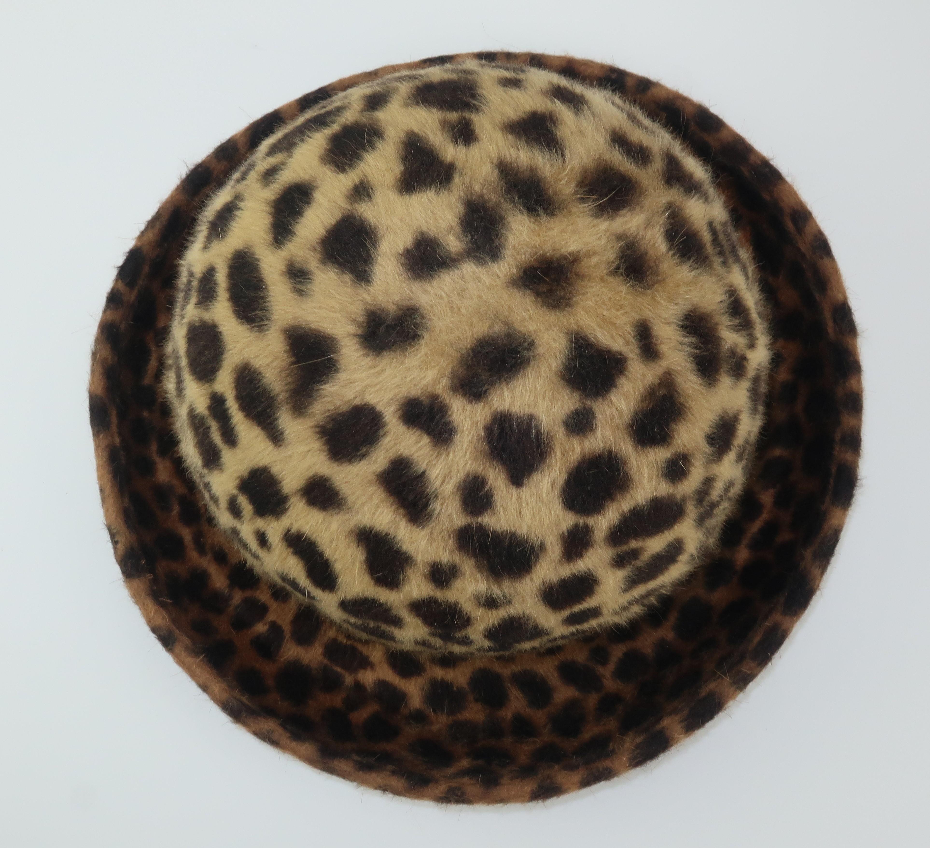Eric Javits Animal Print Mohair Bowler Style Hat 3