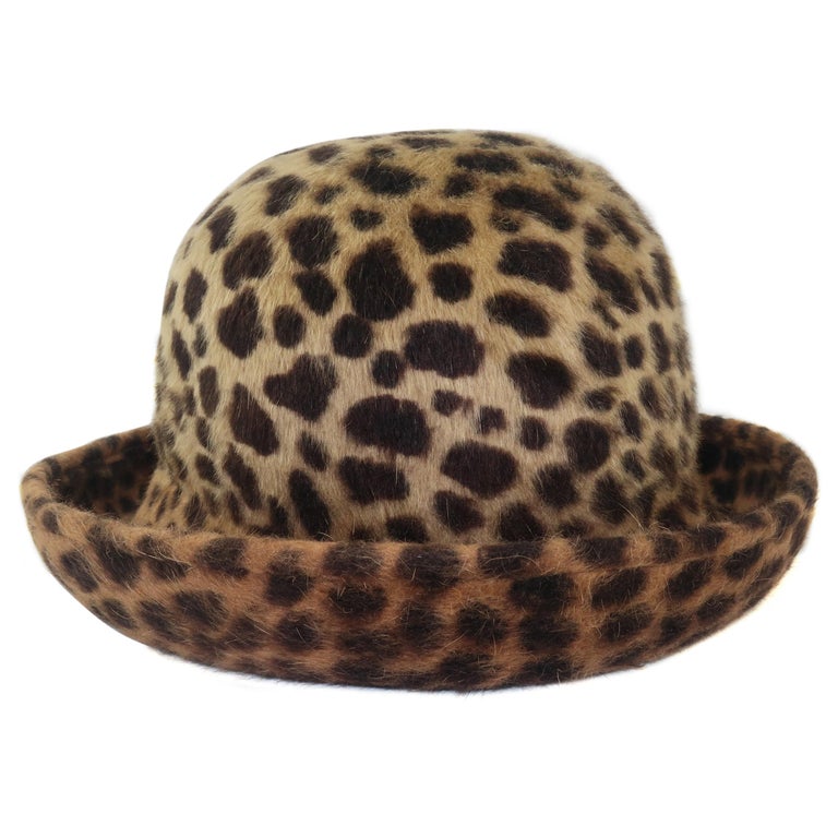 Eric Javits Animal Print Mohair Bowler Style Hat at 1stDibs  display picture 3