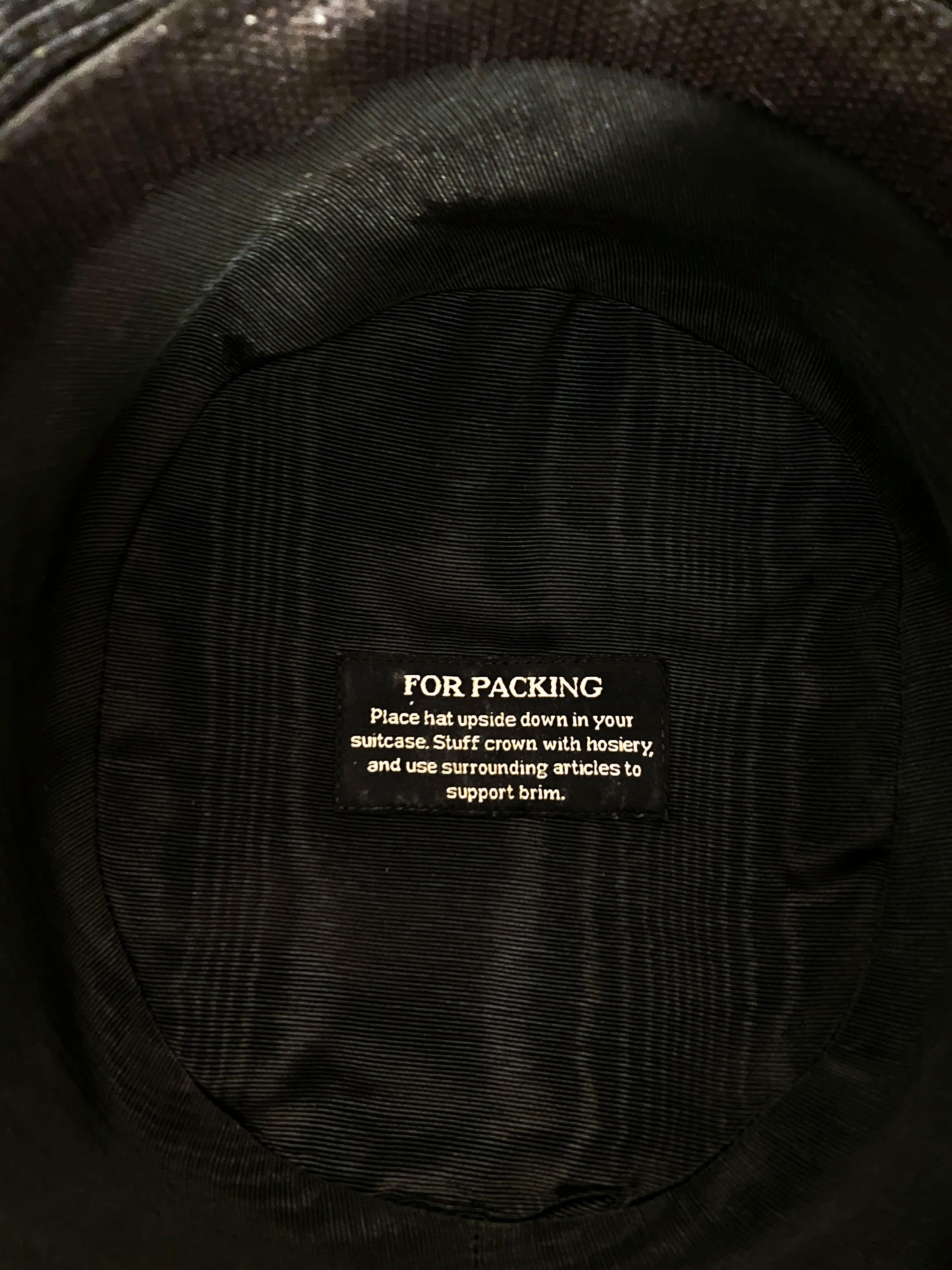 Women's or Men's Eric Javits Black Coated Straw Hat with Large Bow