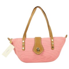 Eric Javits Msml19 Pink Canvas Hobo Bag